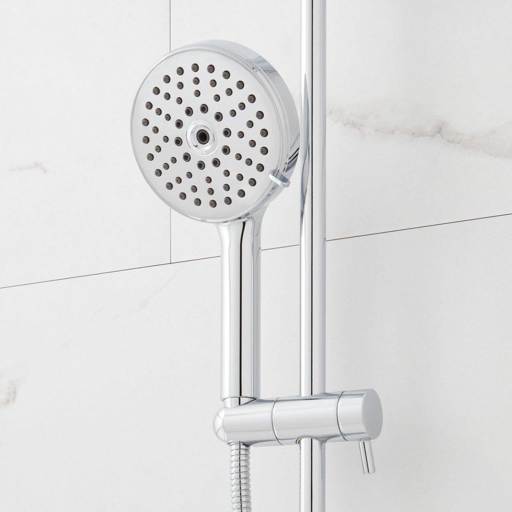 Signature Hardware Chrome Pressure Balance Shower System with Slide Bar and Hand Shower 