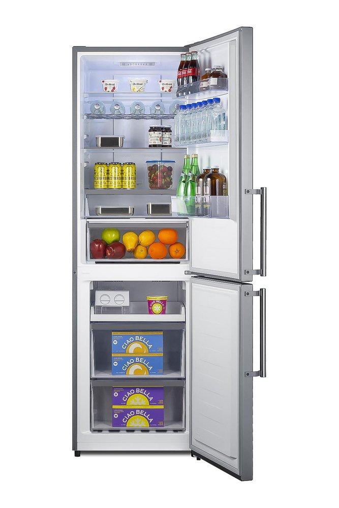 24 INCH WIDE 10.8 CU. FT. ENERGY STAR CERTIFIED FINGERPRINT RESISTANT BOTTOM FREEZER REFRIGERATOR WITH SUPER FREEZE 
