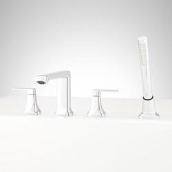Two Handle Roman Tub Faucet with Hand Shower in Chrome