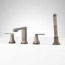Two Handle Roman Tub Faucet with Hand Shower in Gunmetal