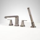 Signature Hardware Gunmetal Two Handle Roman Tub Faucet with Hand Shower 