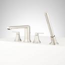 Signature Hardware Brushed Nickel Two Handle Roman Tub Faucet with Hand Shower 