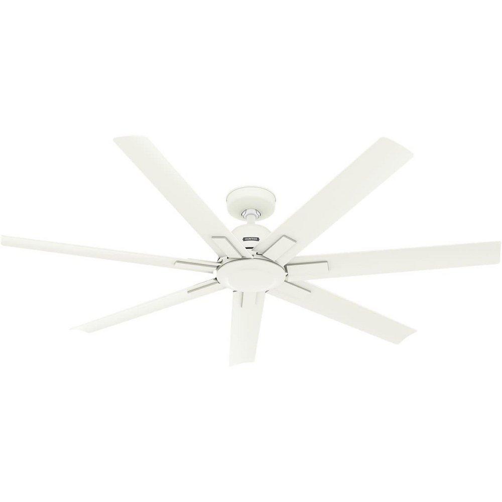60 INCH DOWNTOWN ENERGY STAR MATTE WHITE DAMP RATED CEILING FAN AND WALL CONTROL 
