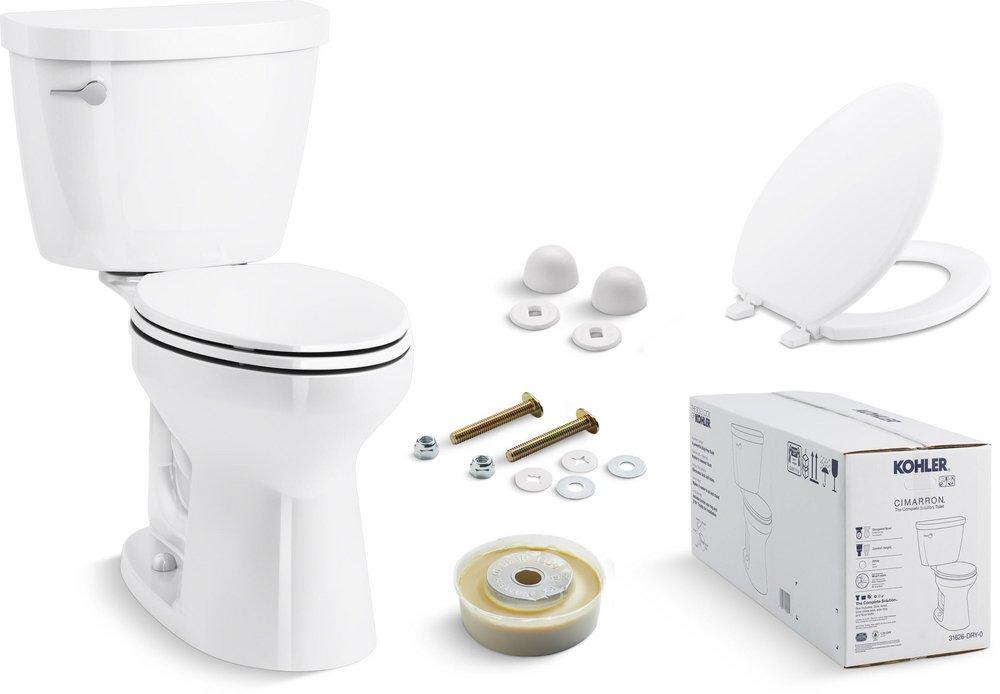 Complete Solution 1.28 gpf Two Piece Elongated Toilet in White 