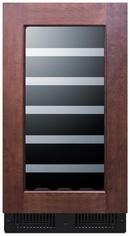 18 INCH WIDE 29 BTL CAPA PANEL READY BUILT-IN / FS WINE COOLER W/ WOOD SHELVES AND LED LIGHTS 