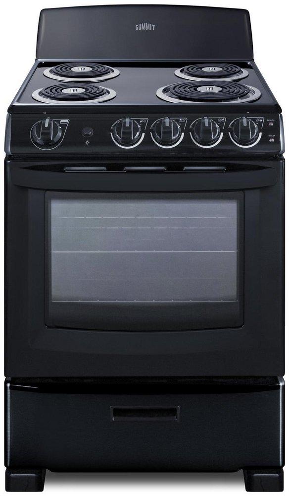 23-1/2 in. 4-Burner Electric Freestanding Range in Black 