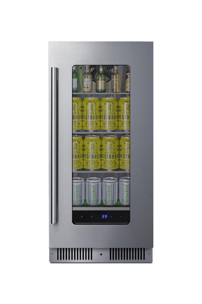 15 INCH WIDE 40 CAN CAPA BEVERAGE COOLER W/ FLUSH BACK DESIGN AND DIGITAL CONTROLS 