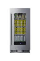 15 INCH WIDE 40 CAN CAPA BEVERAGE COOLER W/ FLUSH BACK DESIGN AND DIGITAL CONTROLS 