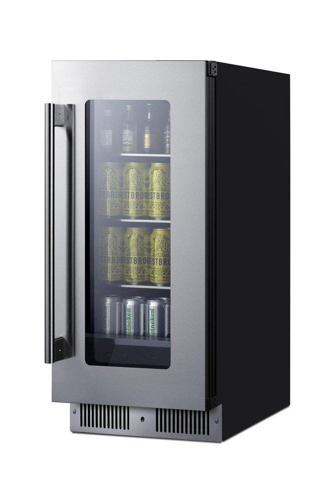 15 INCH WIDE 40 CAN CAPA BEVERAGE COOLER W/ FLUSH BACK DESIGN AND DIGITAL CONTROLS 
