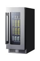 15 INCH WIDE 40 CAN CAPA BEVERAGE COOLER W/ FLUSH BACK DESIGN AND DIGITAL CONTROLS 