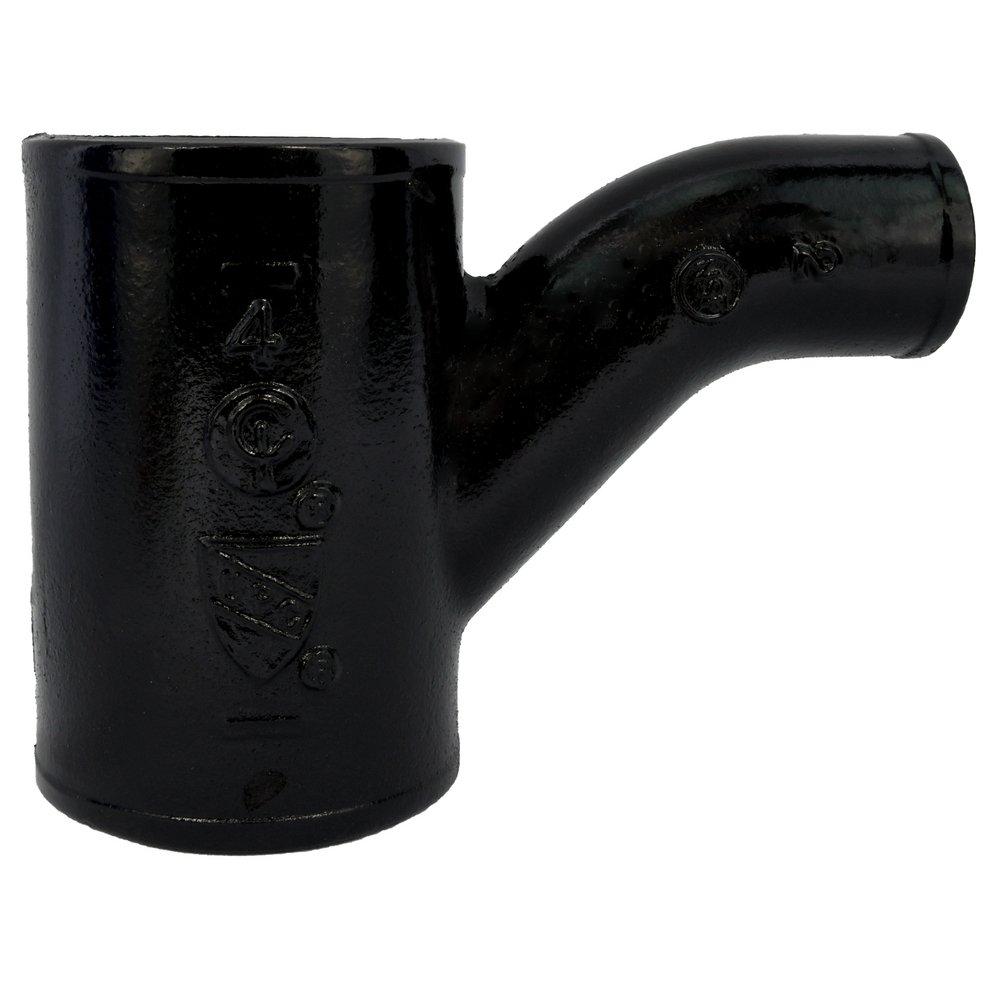 Black No Hub Cast Iron Reducing 1/8 Bend Combination Wye 