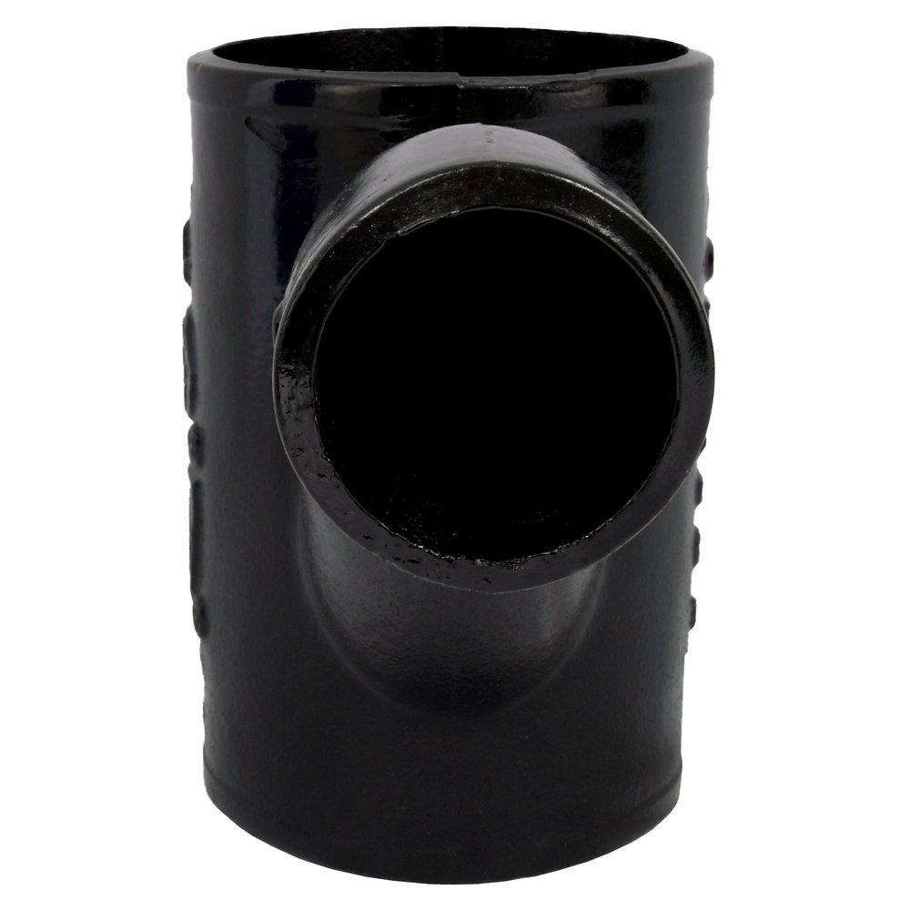 Black No Hub Cast Iron Reducing 1/8 Bend Combination Wye 