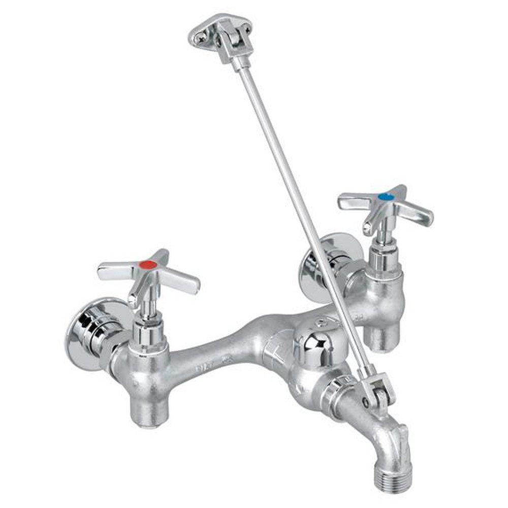 FIAT Products Chrome Plated Two Cross Handle Wall Mount Service Faucet 