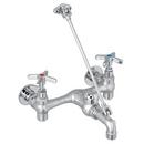 Two Cross Handle Wall Mount Service Faucet in Chrome Plated