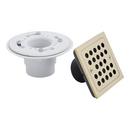 Signature Hardware Polished Brass 4-1/2 in. Square Shower Drain 