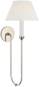 24in. Tall Wall Sconce in Polished Nickel and Silk