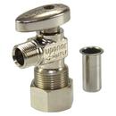 LF BRASS COMPRESSION ANGLE STOP VALVE WITH PEX STIFFENER 1/2 COMP X 3/8 OD COMP 