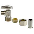 LF BRASS COMPRESSION ANGLE STOP VALVE WITH PEX STIFFENER 1/2 COMP X 3/8 OD COMP 