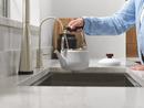 Single Handle Monoblock Bathroom Sink Faucet in Stainless 