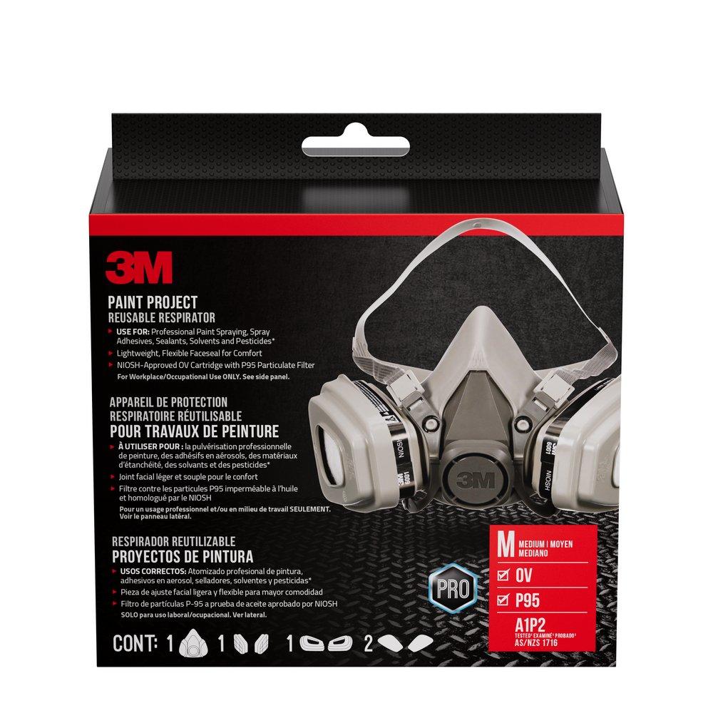 3M 6211P1-DC OV/P95 MED PERFORMANCE REUSEABLE PAINT PROJECT RESPIRATOR 