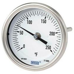 3" Industrial Bimetal Back Mount Thermometer 0&ndash;250&deg;F Range w/2.5" Stem and 1/2" NPT