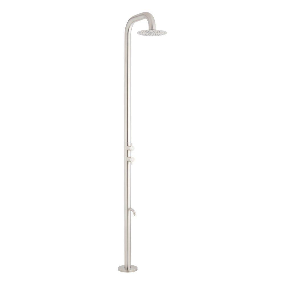 Freestanding Stainless Steel Outdoor Shower with Foot Wash image number 1