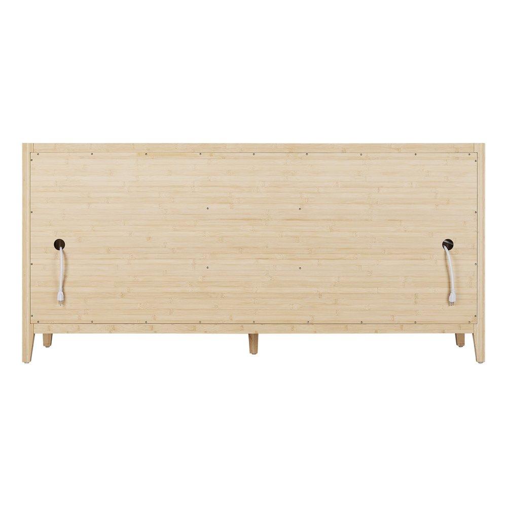 72X21X34 -  BAMBOO VANITY - 5 DRAWERS - 4 DOORS - SOFT CLOSE UNDERMOUNT DRAWER GLIDES - SOFT CLOSE H 