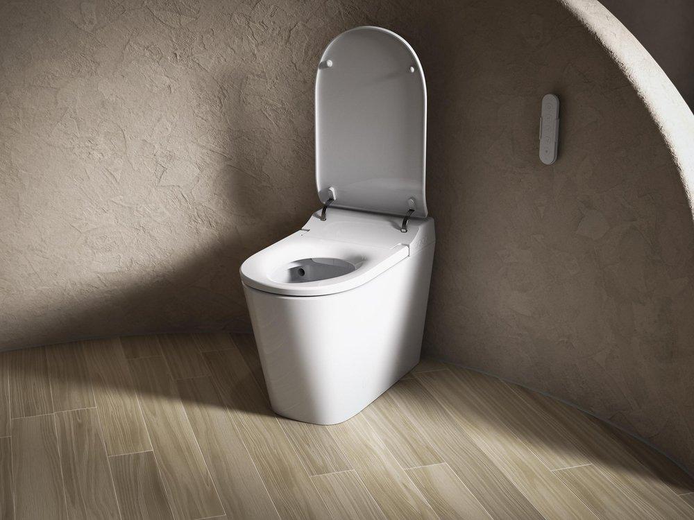 1.0/1.28 gpf Dual Flush Elongated One Piece Smart Toilet in White 