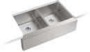 34 in. Farmhouse Stainless Steel Double Bowl Kitchen Sink