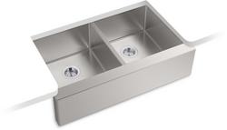 34 in. Farmhouse Stainless Steel Double Bowl Kitchen Sink