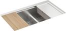 32 in. Undermount Stainless Steel Double Bowl Workstation Kitchen Sink