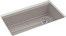 33 in. Undermount Composite Single Bowl Kitchen Sink in Matte Taupe 