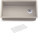 33 in. Undermount Composite Single Bowl Kitchen Sink in Matte Taupe 