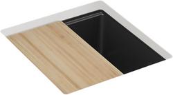 18 in. Undermount Neoroc&reg; Bar Sink with Accessories in Matte Black