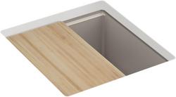 18 in. Undermount Neoroc&reg; Bar Sink with Accessories in Matte Taupe