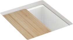 18 in. Undermount Neoroc&reg; Bar Sink with Accessories in Matte White