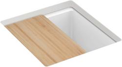 18 in. Undermount Neoroc&reg; Bar Sink with Accessories in Matte White