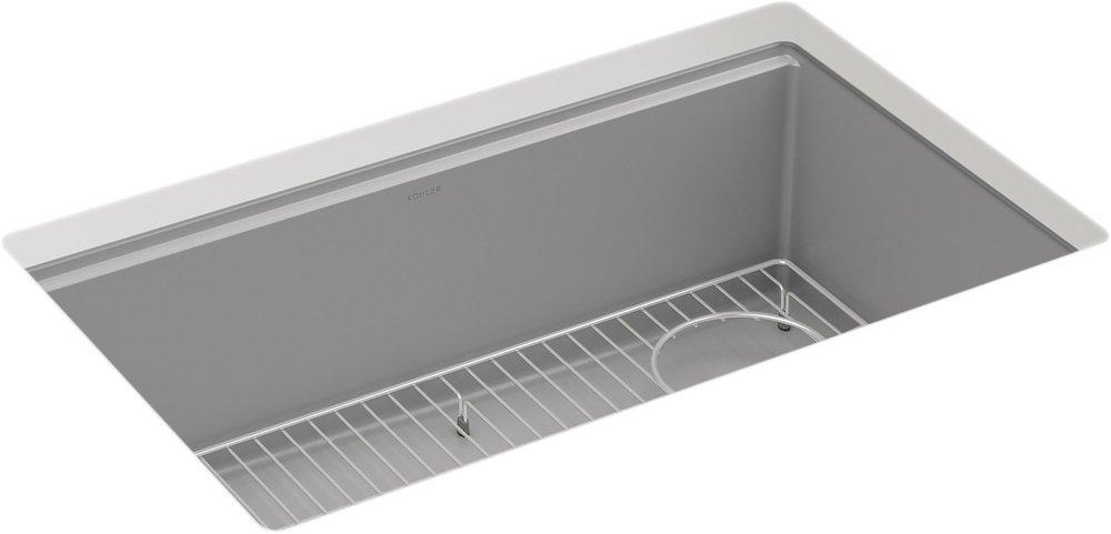 30 in. Undermount Composite Single Bowl Workstation Kitchen Sink in Matte Gray 