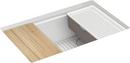 30 in. Undermount Composite Single Bowl Workstation Kitchen Sink in Matte White