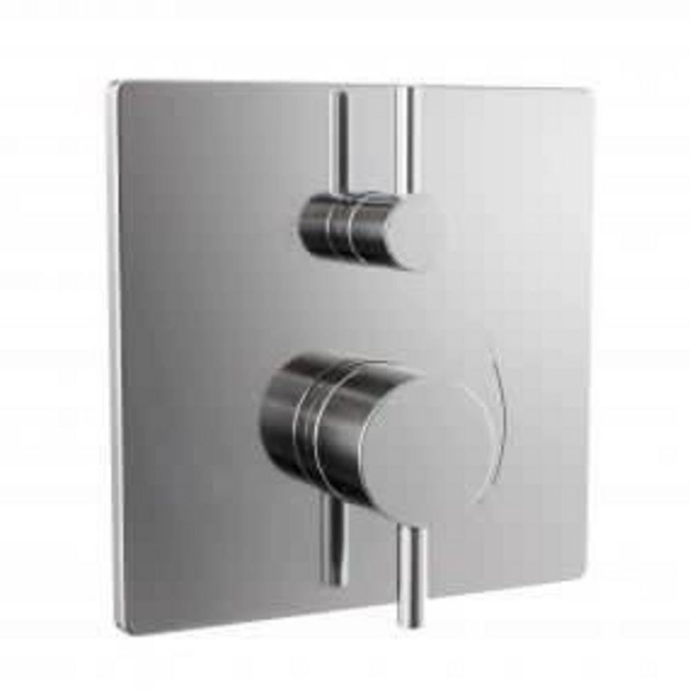 Square Pressure Balancing Valve Trim with Diverter in Polished Chrome 