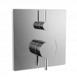 Square Pressure Balancing Valve Trim with Diverter in Polished Chrome
