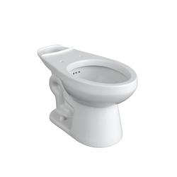 Elongated Overflow Protection Toilet Bowl in White