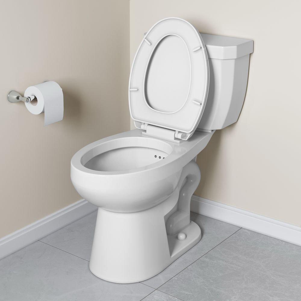 Comfort Height Elongated Toilet Bowl in White with Flush Guard 