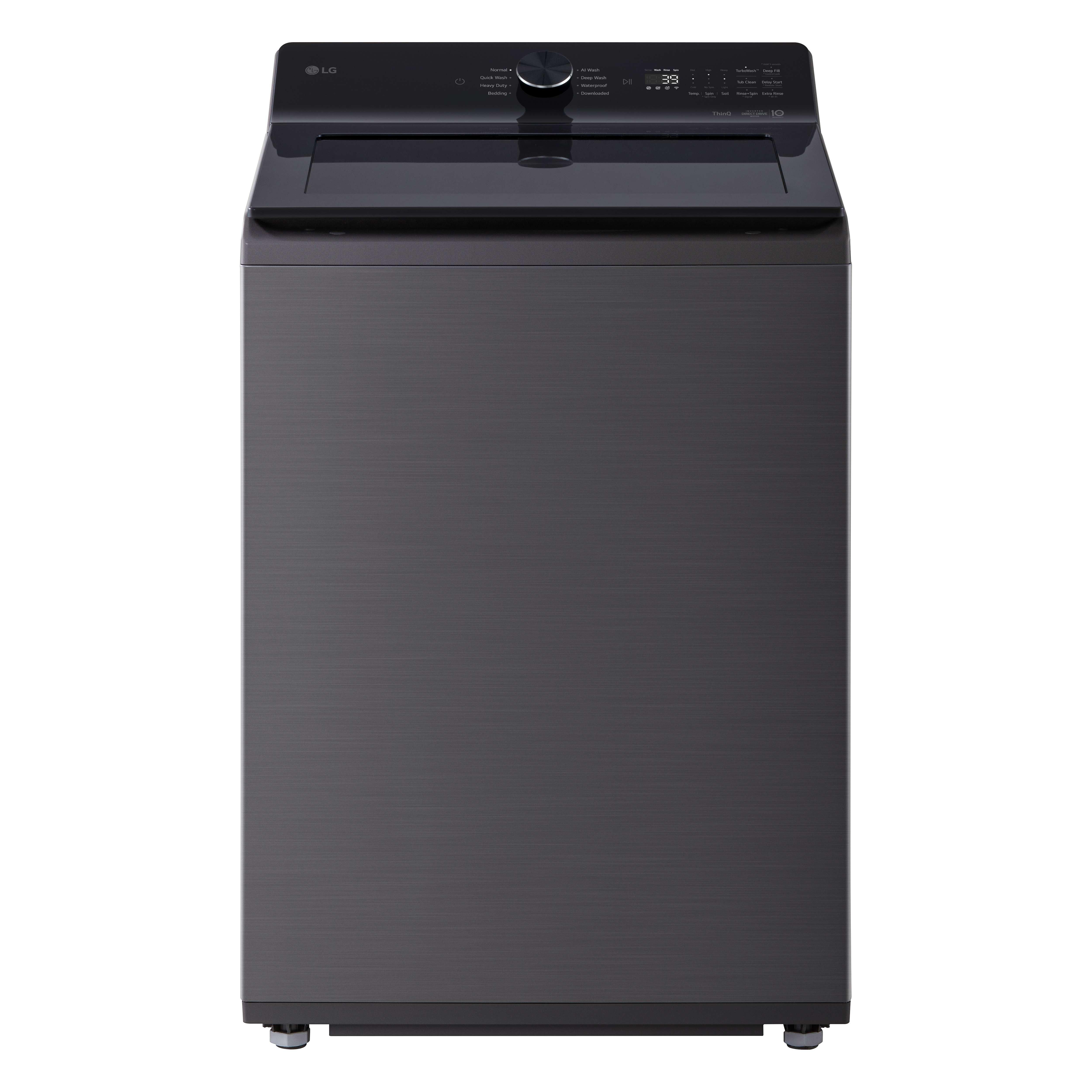 27" W 5.0 Cu Ft Large Capacity Smart Top Load Washer with TurboWash in Platinum Black 