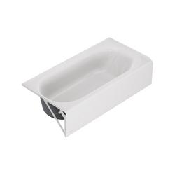 60 x 30 in. Alcove Enameled Steel Bathtub with Left Hand Drain in White