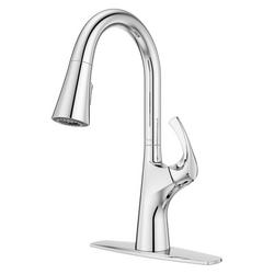 Single Handle Pull Down Kitchen Faucet in Polished Chrome