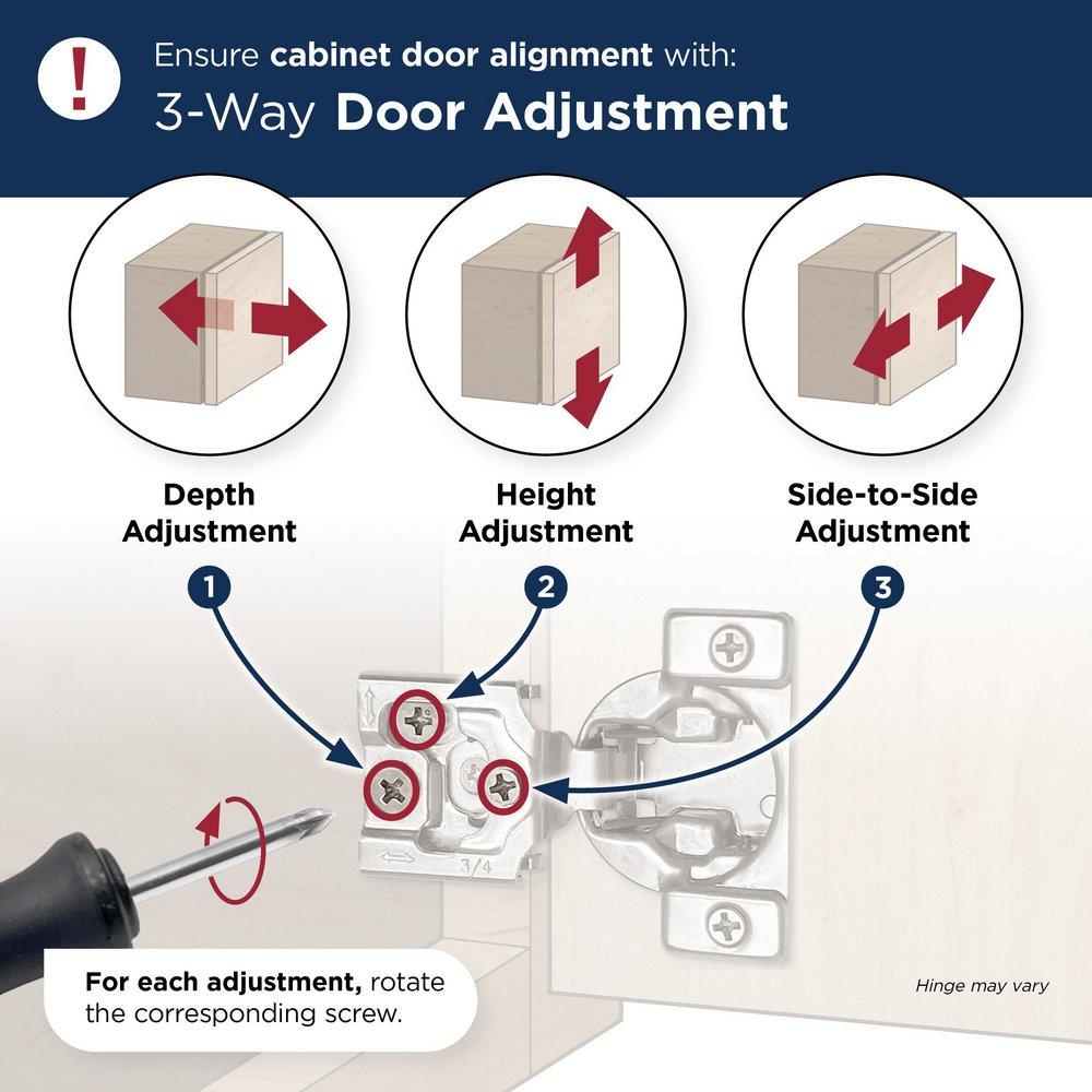3/4 INCH 19MM OVERLAY FACE FRAME SELF CLOSE CONCEALED CABINET HINGE - 1 PAIR 