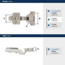 HALF OVERLAY FRAMELESS SOFT CLOSE EURO CONCEALED CABINET HINGE - 1 PAIR 