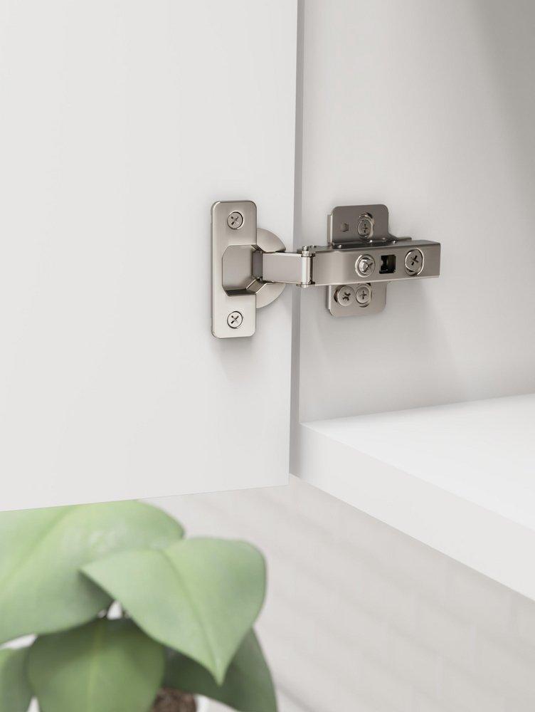 Soft Close Full Overlay Frameless Euro Concealed Hinge (Pair) in Nickel 