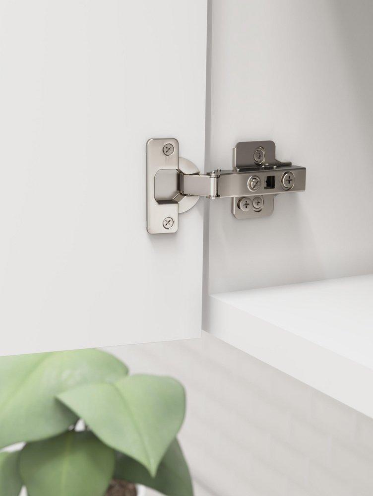 Self Close Full Overlay Frameless Euro Concealed Hinge (Pair) in Nickel 